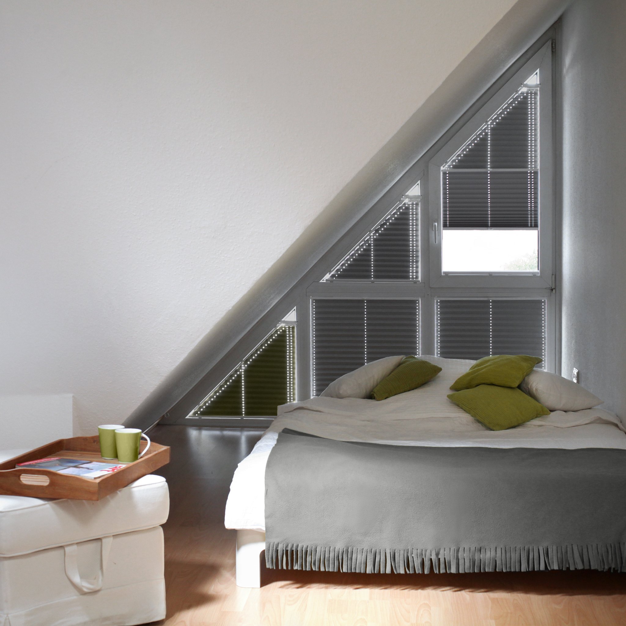 Custom shutters fitted to an arched shaped window